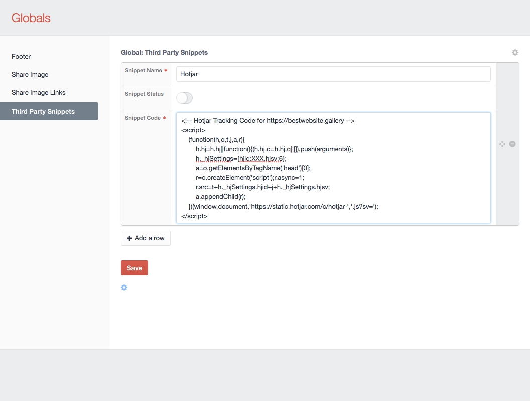 Craftcms thirdparty snippets 02