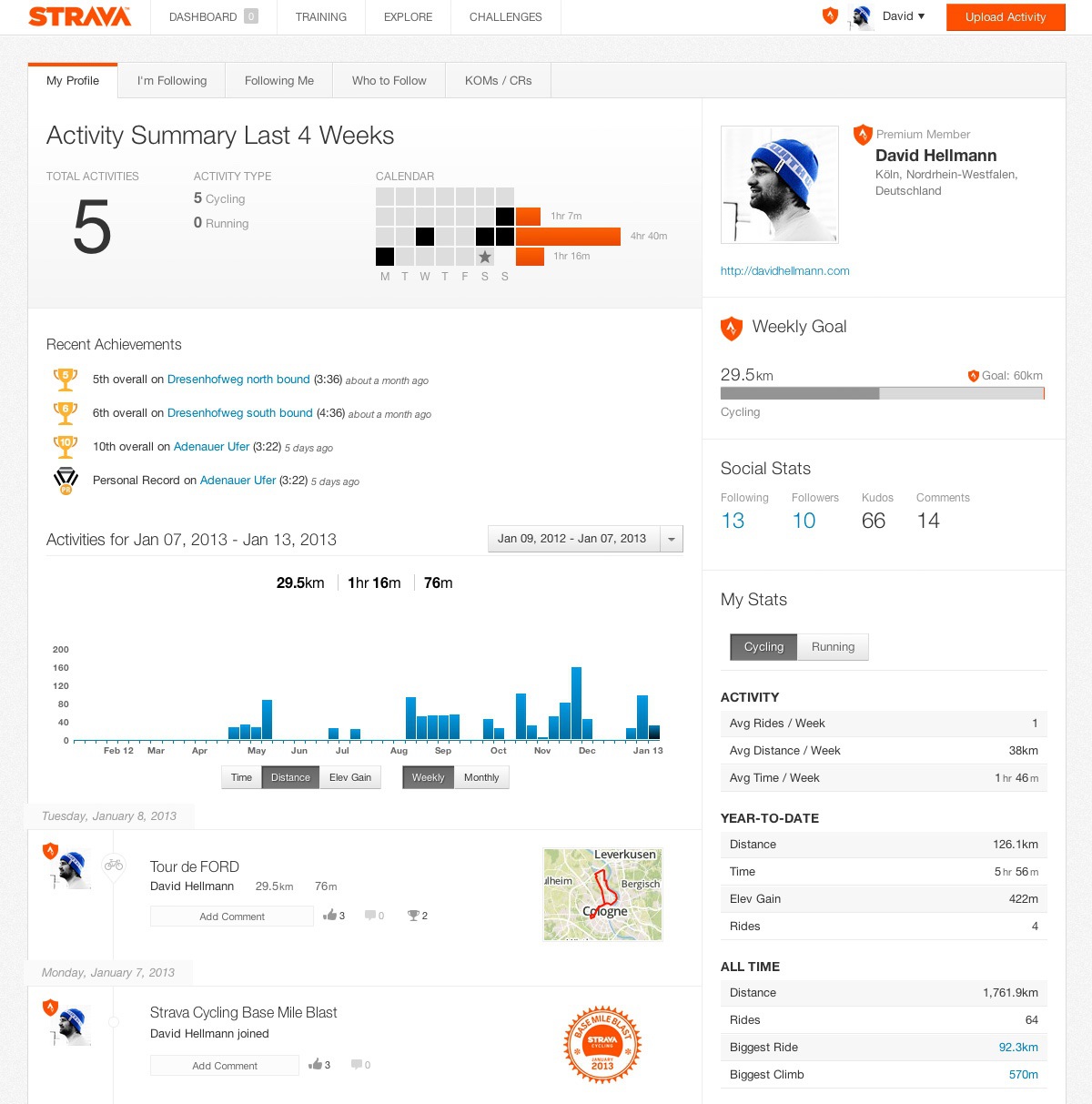 Strava website